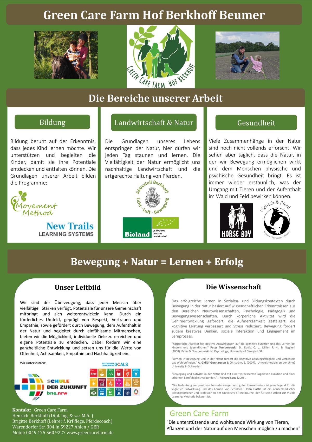 Flyer Green Care Farm Hof Berkhoff Beumer