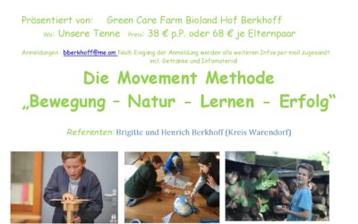 Informationsveranstaltung für Eltern Erzieher Pädagogen am 01.08.2023 um 19:00 Uhr bis 21.30 Uhr. Die Movement Methode „Bewegung – Natur – Lernen – Erfolg“